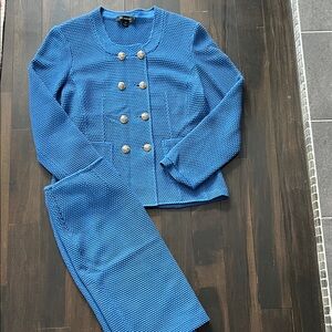 St. John 2pc skirt blazer suit spring weight knit 12/14